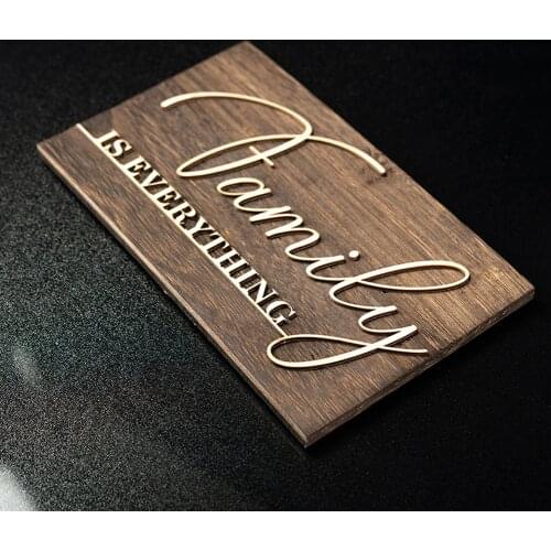 Personalized Family Sign Wood Custom Sign Laser Engraved Wooden Name Tag Wood Desk Name Hour Sign Wall Sign OEM Dropshipping