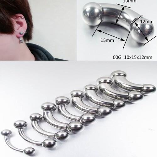 Pa piercing1 Piece Big Size Stainless Steel Straight Barbell Rings Curved Banana Tragus Ear Piercing PA Nipple Bar Body Jewelry