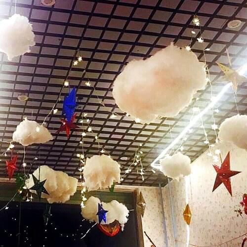 Simulated White Clouds Decoration Props Wedding Store Birthday Party Simulation Cotton Cloud Photography Living Room DIY Decor