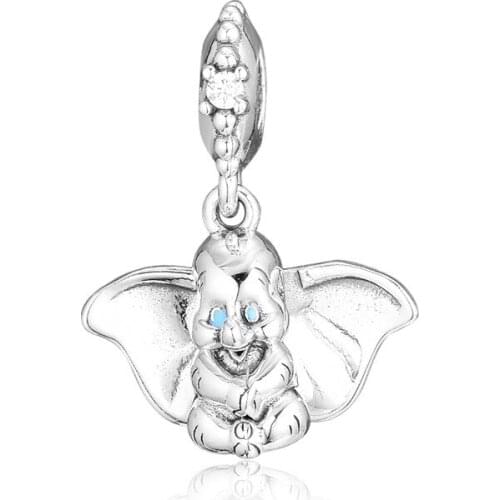Silver Beads For Jewelry Making Dumbo Charm Fly Elephant Dangle Sterling Silver Jewelry Woman DIY Beads Free Shipping
