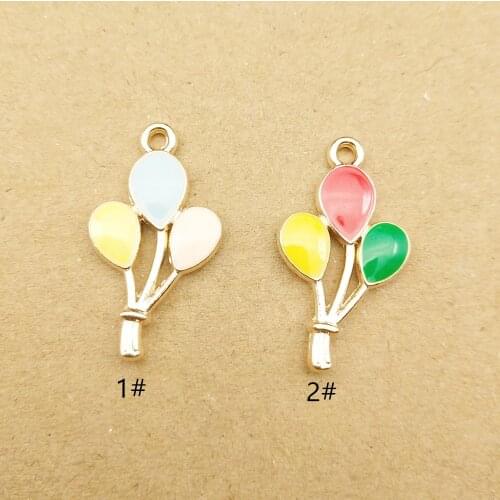 10pcs 12x22mm enamel balloon charm for jewelry making and crafting earring pendant bracelet necklace charms