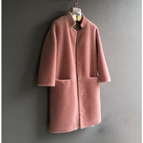 2019 new natural sheep fur shearling coat women Merino Sheep Fur Wool jacket ladies winter Thick outwear stand collar garment