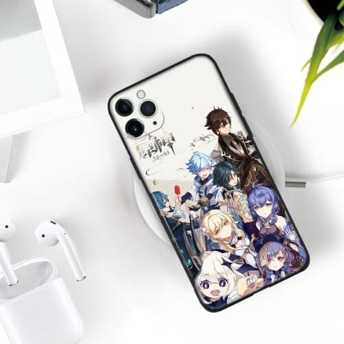 Genshin impact anime manga silicone Phone Case FOR iPhone Se 6 6s 7 8 Plus X Xr Xs 11 12 Mini Pro Max Glass Cover Shell