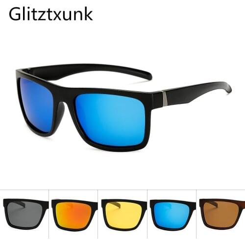Glitztxunk New Polarized Sunglasse Men Square Sun Glasse Retro Goggle Women Fashion UV400 Driving Eyewear lentes de sol hombre