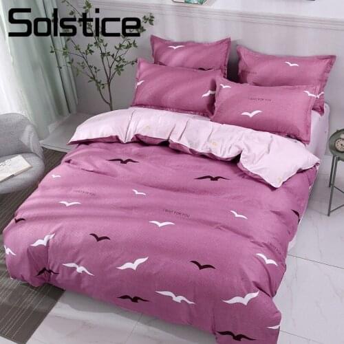 Solstice Home Textile Duvet Cover Pillowcase Sheet Girl Purple Red Bedding Set Girl Teen Adult Woman Bed Linens King Queen Twin