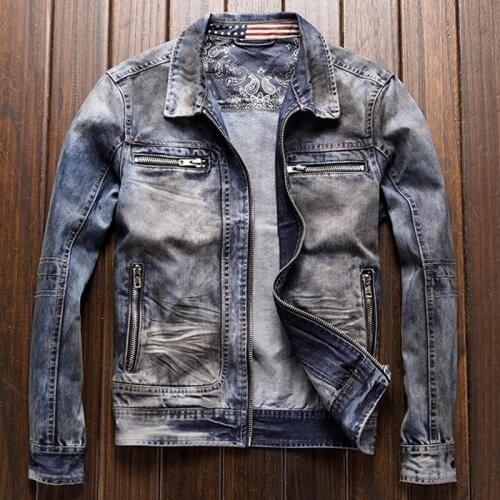 High Quality Mens Automotive Jackets Denim Coats Spring Plus Size 3XL European Style Mens Jean Suit Dress Jackets Overcoat A360