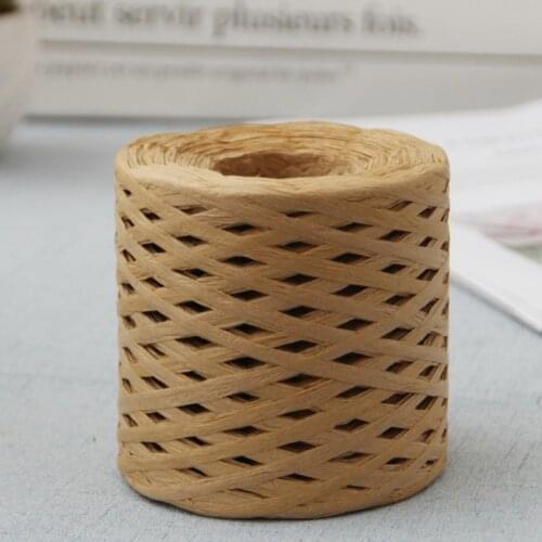 1 Roll 200M Raffia Paper Ribbons Packing Twine Rope for Christmas Gift Box Wrapping Package Ribbon DIY Crafts Party Decoration