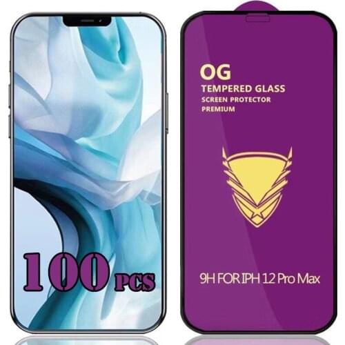 100pcs OG Tempered Glass Premium Cover Curved Screen Protector Film Guard For iPhone 12 Mini 11 Pro Max XS XR X 8 7 6 6S Plus SE