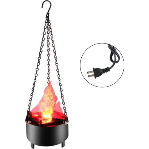 2021 New Halloween Electric Simulation Flame LED Hanging Light 3D Faux Fire Bonfire Lamp