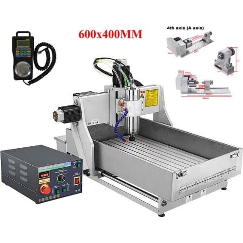 4axis mini cnc machine 600*400mm working area Industrial cnc machine 2.2kw CNC Milling Machine cnc router can add water tank