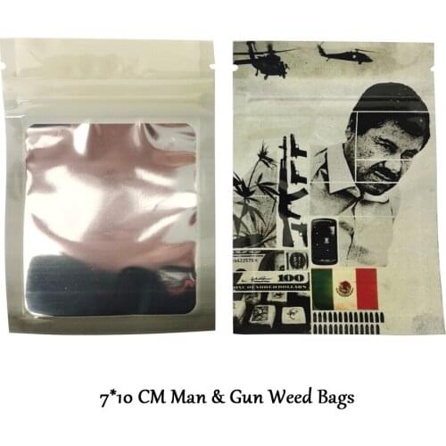 7*10 CM COOL MAN Pattern Smell Proof Bags With Clear Window Tobacco Retail Pouch Printed Bags Candy Storage Package Wholesale