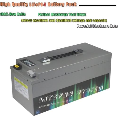 48V 100AH LiFePO4 Battery with BMS Charger + 1PCS MPPT Solar Charger