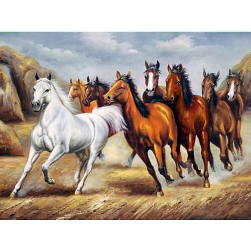 Animal hors pattern Diamond Painting cross stitch Herd of horses DIY 5D Diamond Embroidery Cross Stitch Mosaic Picture by Number