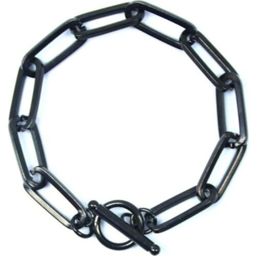 Stainless Steel Bracelet Couple Ladies Punk Hip Hop Rock OT Buckle Stainless Steel Bracelet Ladies Men Bracelet 2020