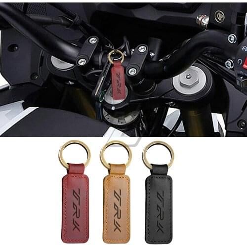 For Benelli TRK 251 502 502X Adventure Motorcycle Cowhide Keychain Key Ring