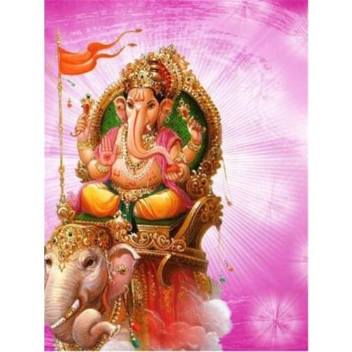 Buddha India Ganesha Printed Canvas 11CT Cross-Stitch DIY Embroidery Kit DMC Threads Needlework Painting Handmade Craft Sales