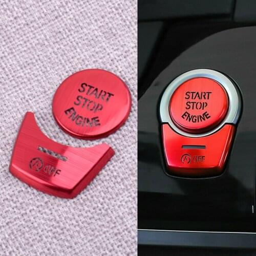 CITALL 2Pcs Engine Start Stop & OFF Push Button Frame Cover Trim Fit For BMW 5 6 7 Series F10 F11 F06 F01 2012-2015 Car Styling