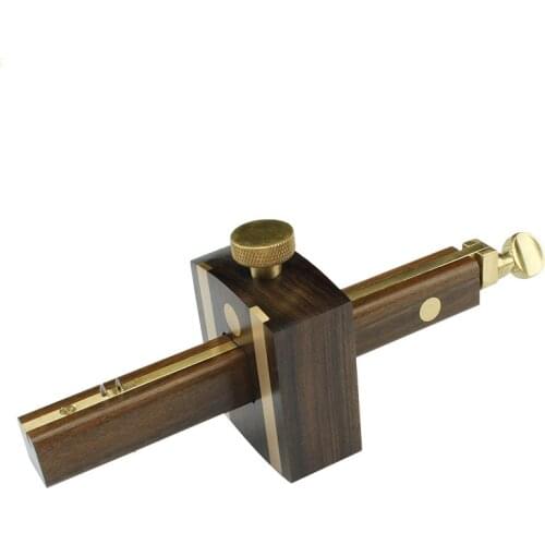 Woodworking Marking Gauge Ebony Mortise Square 165mm Sliding Scraper Copper Type Adjustable Head Meter Carpentry Home DIY Tool