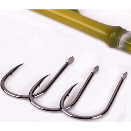 DYGYGYFZ 10pcs/lot Super Sharped Forged Fishing Hooks 1#-15#High Carbon Steel Carp Fish Hook High Quality Barbed Hook
