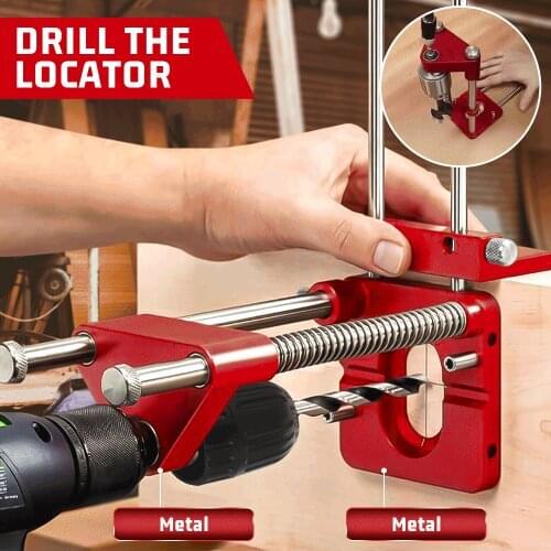 Drill Locator Drill Punch Locator Drill Guide Fixture Aluminum Alloy Drilling Locator Woodworking DIY Tool