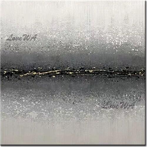 Modern Abstract Black And White Abstract Heavy Textured Wall Canvas Art Pure Hand-painted Paintings Artwork For Home Decoration