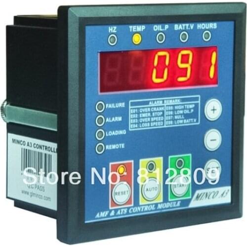 Diesel Generator Controller Minco A3 LED display+AFM+ATS function+Free shipping