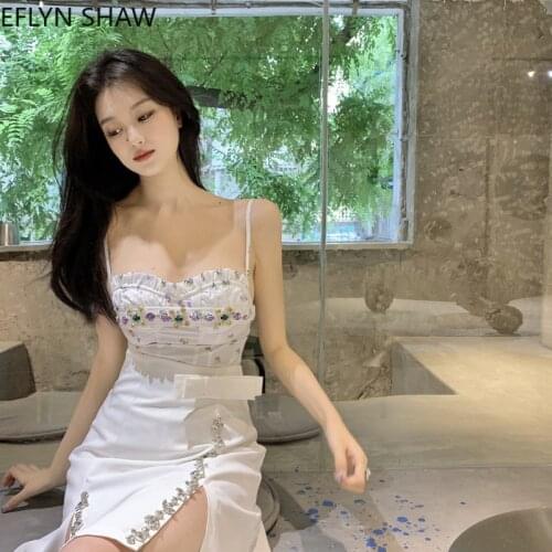 Summer Sexy 2 Piece Sets Women Dimonds Sequin Top + High Waist Skirts Clubwear Fashion Blingbling Party Sets White Matching Sets