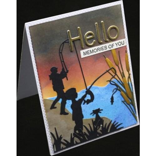 Fishing Metal Cutting Dies Stencil DIY Scrapbooking Album Stamp Paper Card