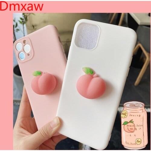 Cute 3D Peach Phone Case For SRealme 5 6 3 Pro 5s 5i 6s 6i C3 X3 Super Zoom Q C1 X XT X2 Pro A9 A5 2020 Soft TPU Cover