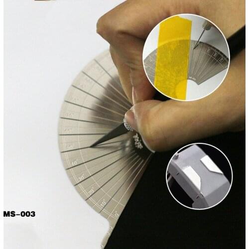 Modification of ABS Rubber Panel Details for Cutting Angle Positioning Scale MS003 Military Model