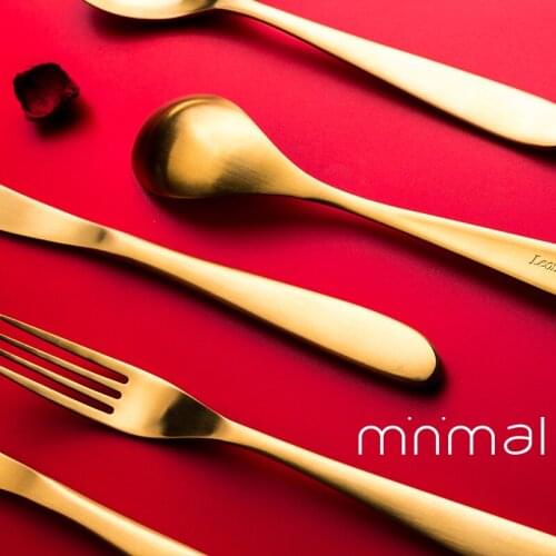 Mirror Golden Stainless Steel Cutlery Set Childrens Fork Knife Soup Dessert Ice Spoon Complete Dinner Dinnerware Set Chopsticks