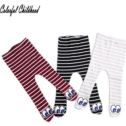 2018 New Baby Leggings Lovely Cartoon Big Eyes Applique Elastic Force Stocking Toddler Kid Infant Autumn Spring Pantyhose0-24m
