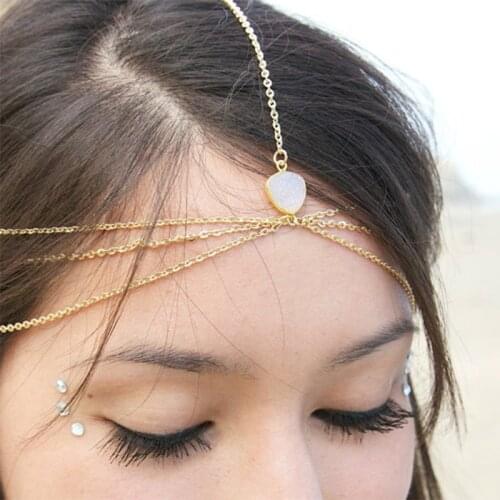 New Wedding Hair Accessories Fashion Jewelry Gold Bijoux De Tete Mariage Bridal Headband Crystal Head Chain For Women