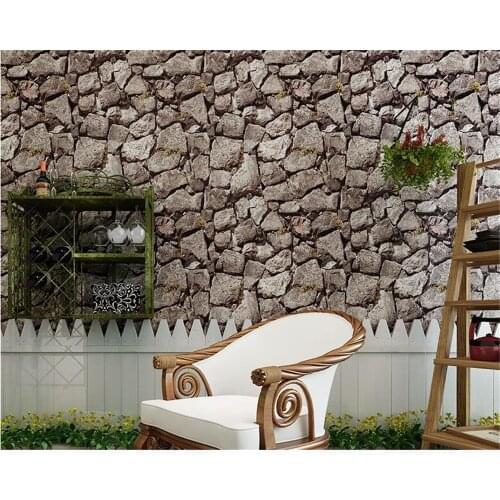 Beibehang papel de parede Stereo Retro Antique Culture Stone Background 3d Wallpaper Restaurant Hot Pot Shop Wallpaper tapety