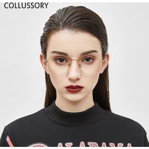 Titanium Alloy Round Eyeglasses Frames Women Men Glasses Frame Vintage Eye Glass Non Prescription Optical Golden Pink Silver New