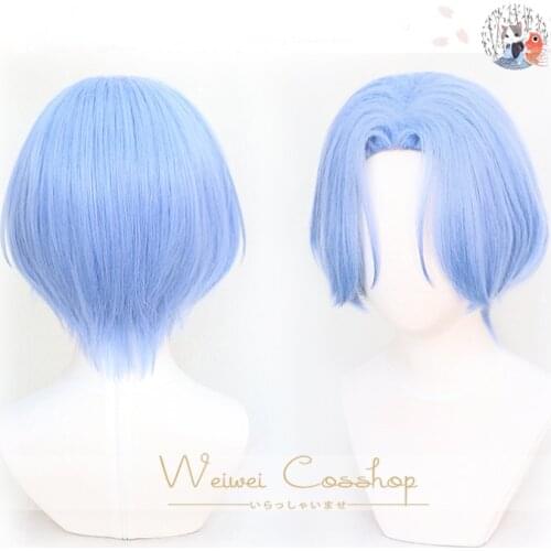 Anime SK8 the Infinity Langa Cosplay Wig SK8 Langa Cosplay Wig Blue Short Men Wigs Halloween Heat Resistant Synthetic Hair