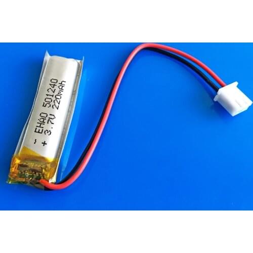 3.7V Li polymer ion battery rechargeable 220mah 501240 JST 2.5mm customized wholesale CE FCC ROHS MSDS quality certification