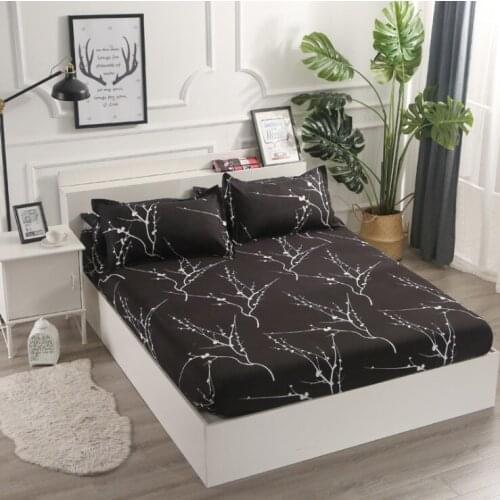 Floral Printing Sheet Bedding Linens With Elastic Band Dust Proof Mattress Protector Dropshipping