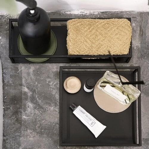 Simple Nordic Decorative Tray Table Stores Black Trays for Coffee/Bread/Essential Oil Dessert Trays and Food Tosses