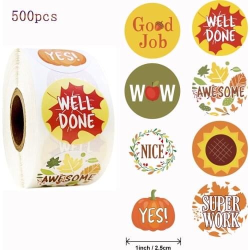 Qiduo 500pcs Encouragement Sticker Reward Stickers Roll for Kids Motivational Stickers with Cute Animals for Students Teachers