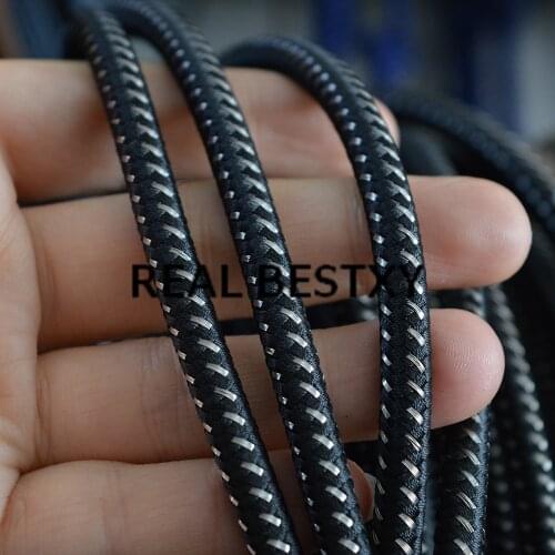 REAL BESTXY 5m/lot 6mm black nylon rope+steel wire cords for necklace and bracelets making jewelry cords wholesale hot sale