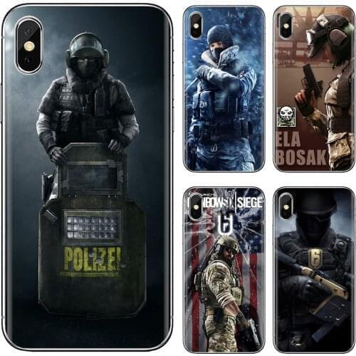 Silicone Phone Case Cover For Xiaomi mi Redmi Note 3 4 4X 5 6 7 8 8t 9 9s 9t 10 pro lite Operation-Rainbow-C-Six-Siege