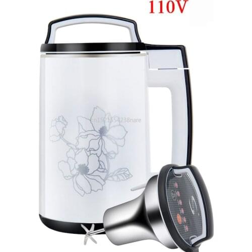 110V 1.2L Soymilk Soy Milk Maker Soya Bean Soybean Machine Juicer Stainless Steel Nuts Dew Grain Milk 750W