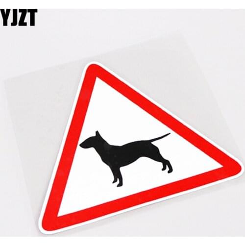 YJZT 14.5CM*12.5CM Fashion Car-styling Animal BULL TERRIER PVC Car Sticker Decal Decoration 13-0988