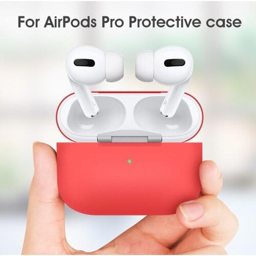 Protective Cover Case For AirPods Pro With Solid Color Simplicity Soft Silicone Shock-Absorbing For Airpods Accessories