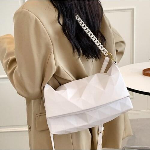 Ladies Medium PU Leather Crossbody Bag 2021 Chain Shoulder Handbag Ladies Trend Classic Brand Handbag