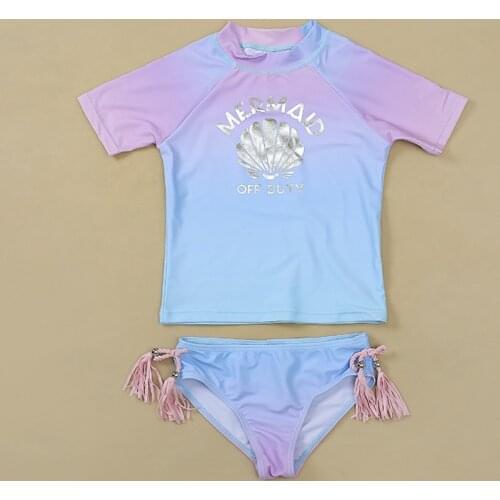 For 3-14 Years Two Piece Swimsuit For Girls shell Girls Swimsuit Childrens Swimwear Beachwear Kids 2020 sw153