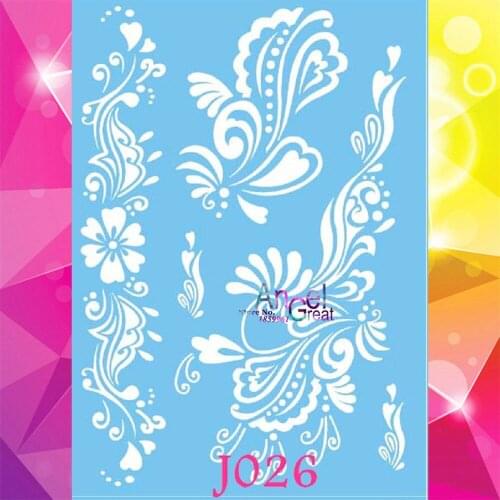 1PC White Ink Temporary Tattoo Stickers For Wedding Brides AJ026 Selfie Fake Henna Tattoo Paste Flower Bracelet Tatoos Back Arm