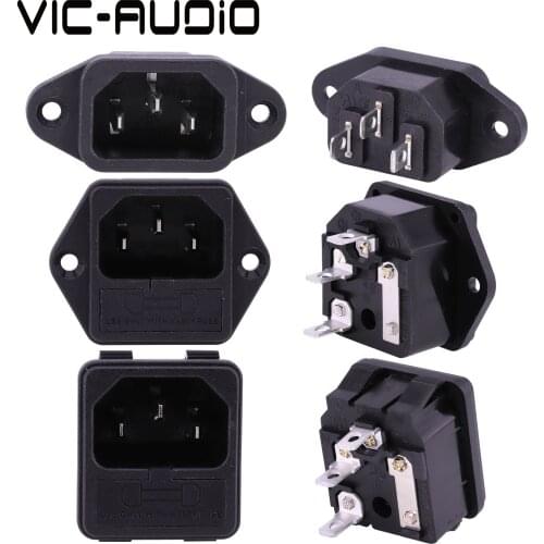 1PC TAIWAN RONGFENG IEC Inlet With 5*20MM Fuse Holder IEC320 C14 AC Socket 3Pin 250V Switch 10A Fuse Male Inlet Plug Connector