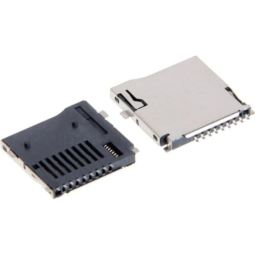 10PCS Push-Push Type TF Micro SD Card Socket Adapter Automatic PCB Connector
